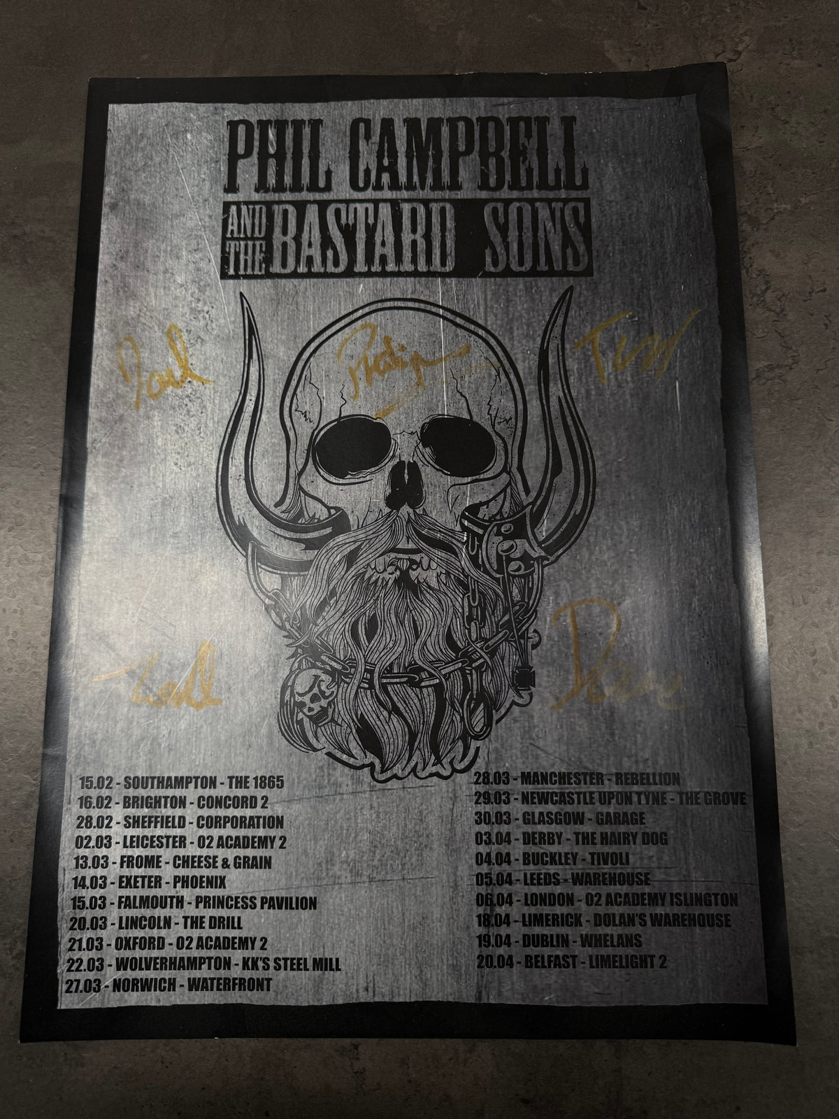 UK Signed Skull Poster